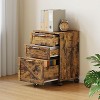 3 Drawer File Cabinet with Lock, Wooden Mobile Under Desk Filing Cabinet for A4/Letter/Legal Size, Farmhouse Printer Stand - 2 of 4