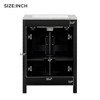 Vynxaria 48-Inch Modern Bathroom Vanity - Dual Ceramic Sinks, 4 Soft-Close Doors, 2 Flip Drawers, Double-Layer Shelves, Black - 4 of 4