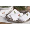 Saro Lifestyle Embroidered Holly Leaf Design Hemstitched Trim Border Cotton Napkin - Set of 6, 20", White - 2 of 4