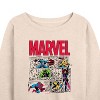 Women's - Marvel - Comic Book Panels Lightweight French Terry Wide Neck Long Sleeve Shirt - 2 of 4