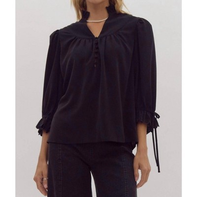 Women's Scallop Hem Blouse - entro
