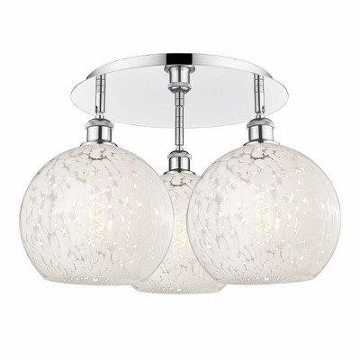 White Mouchette - 3 Light Flush Mount In Modern Style-12.75 Inches Tall and 21.75 Inches Wide
