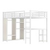 TIRAMISUBEST Twin XL/Full/Queen Size Loft Bed with Built-in Wardrobe, Ladder and Guardrail, Metal Loft Bedframe with Bulit-in Desk and Storage Shelves - 3 of 4