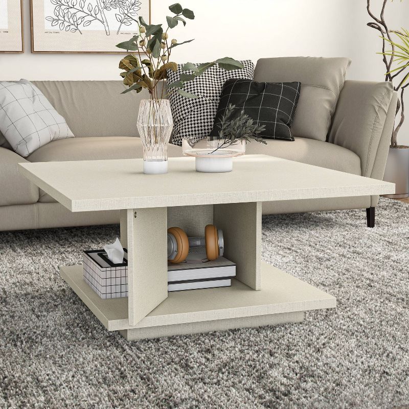 24/7 Shop At Home Traci 31 Contemporary Square Coffee Table with Hidden Storage", 2 of 11