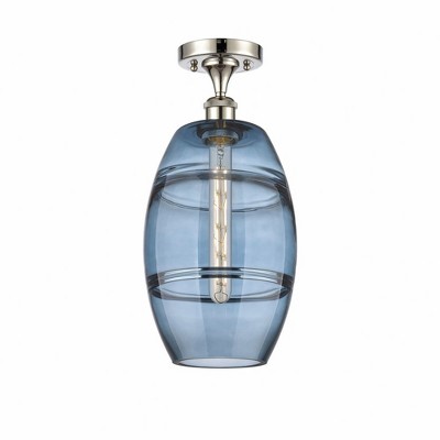 Vaz - 1 Light Semi-Flush Mount In Industrial Style-11.13 Inches Tall and 8 Inches Wide
