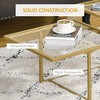 37.75" Tempered Glass Coffee Table (Gold Frame) - 4 of 4