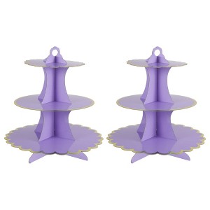 Unique Bargains 3-Tier Cardboard Cupcake Stand Tower 2 Pcs - 1 of 4