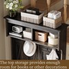 4-in-1 Coat Rack with Flip-top Door Storage Cabinet, Mud Room Bench Hall Tree, 5 Hooks, Dark Brown - 4 of 4