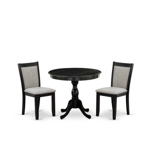 3-Piece Wirebrushed Black Solid Wood Top - Dining Room Set - Seats-4 - 1 of 4