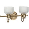 Progress Lighting Archie Collection 2-Light Wall Sconce Vintage Brass with Prismatic Glass Shade - 3 of 3