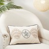 Saro Lifestyle Underwater Wonders Embroidered Shells Throw Pillow Cover, Off-White, 14"x20" - 3 of 3