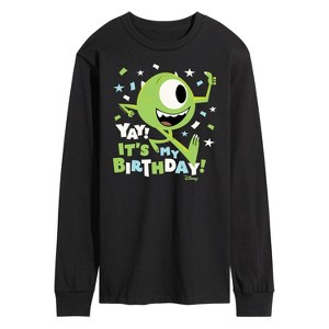 Men's - Disney - Mike Yay It's My Birthday Long Sleeve Graphic T-Shirt - 1 of 4