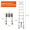 FURNIinspire Ladders 8.5ft Telescopic Extension Ladder Aluminum Alloy Folding Ladder Portable Step Ladder Shelf, Silver, 13.23"*2.2"*102.36" - 3 of 4