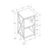 FONTOI Square 3-Tier Side Table with 2 Storage Shelves, Bedside Table with X-Shaped Design for Living Room, Bedroom, Taupe, 18"*26"*18" - 3 of 4