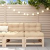 vidaXL Garden Middle Sofa Natural Wood Color Solid Pine Wood Medium - 3 of 4