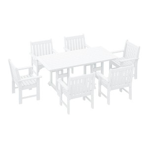 WestinTrends Malibu 7-Piece HDPE Outdoor Dining Patio Table and Chairs Set - 1 of 4