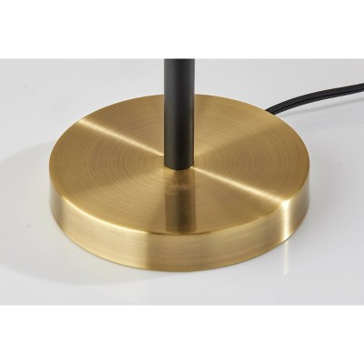 Daniel 27" Black and Antique Brass Table Lamp with Cream Shades