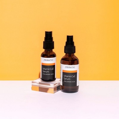 YEOUTH Vitamin C Face Serum with Hyaluronic Acid and Vitamin E – 2oz