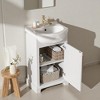 Mshliw 20" French Style Bathroom Vanity with Bulged Ceramic Sink, Freestanding Single Vanity with Soft-Close Door for Small Bathrooms - 2 of 4
