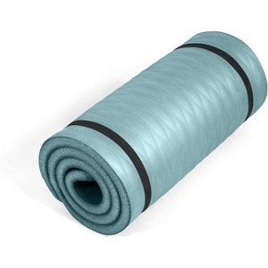 Extra Thick 1-Inch Yoga Mat, High Density Non-Slip Exercise Mat with Strap for Home Gym, Pilates, Workouts, Multiple Size Options - 1 of 4