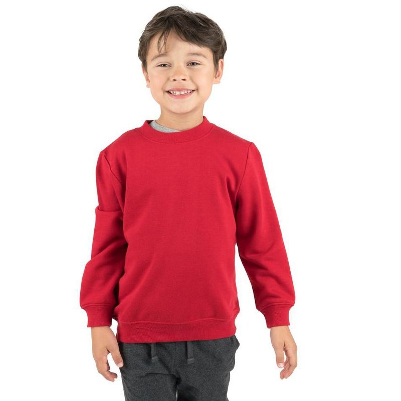 Leveret Kids Long Sleeve Classic Solid Color Sweatshirt, 2 of 3