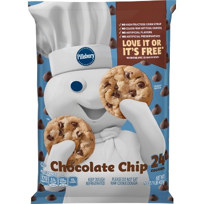 Pillsbury Chocolate Chip Cookie Dough 16oz 24ct Target