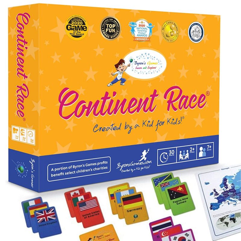 Continent Race - Geography Learning Educational Card Game for Kids, 1 of 5