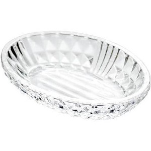 Aoibox Clear Glass Oval Soap Dish with Raised Edges for Bathroom, Sink and Kitchen - Elegant and Practical Bar Soap Holder - 1 of 4