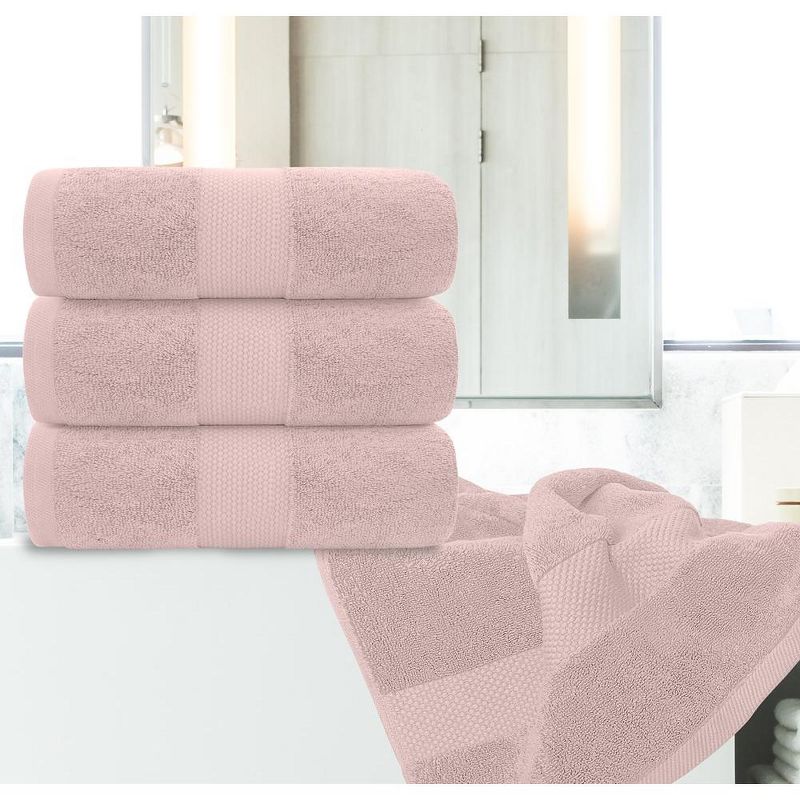 White Classic Luxury 100% Cotton Bath Towels Set of 4 - 27x54", 4 of 6