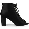 Perphy Women's Peep Toe Lace Up Chunky Heel Ankle Boots - 4 of 4