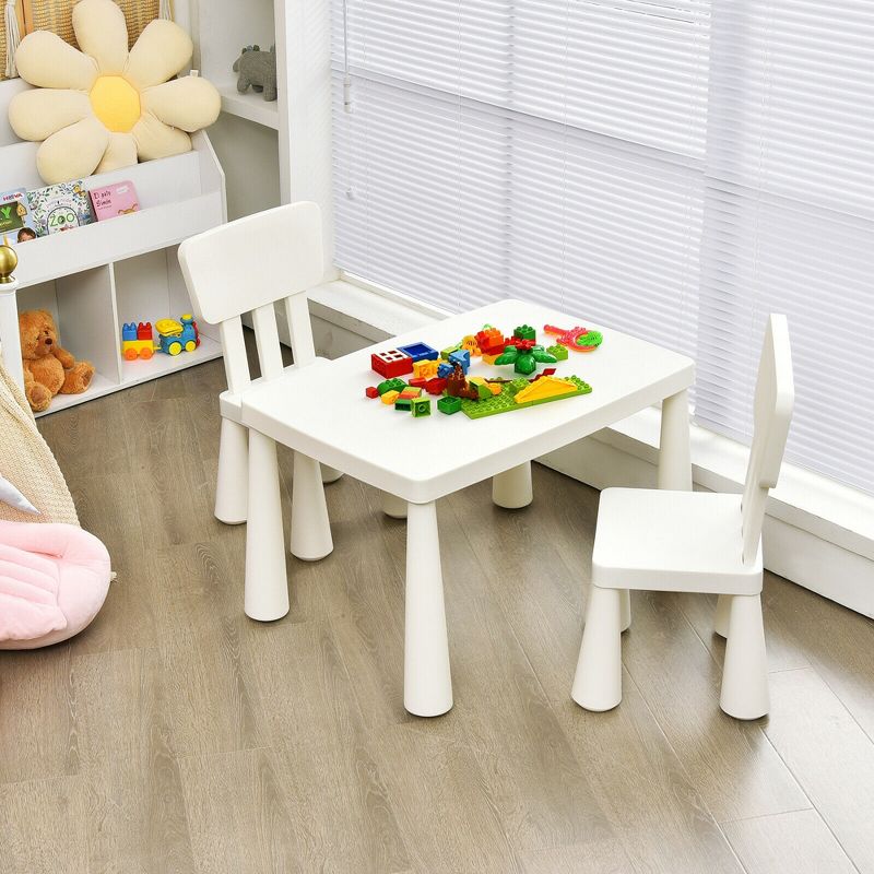 Costway Kids Table & 2 Chairs Set Toddler Activity Play Dining Study Desk Baby Gift, 4 of 13