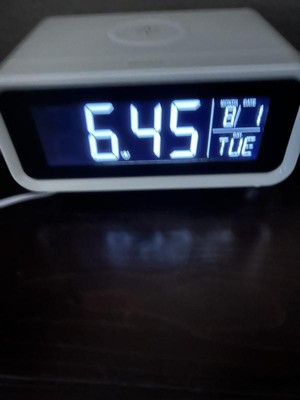 Digital Alarm Clock with Wireless Charging Cream/Black - Hearth & Hand™  with Magnolia