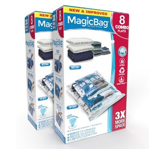 MagicBag™ by Smart Design Combo Flat Vacuum Sealed Closet Organizers, Clear, 16 Pack - 1 of 4