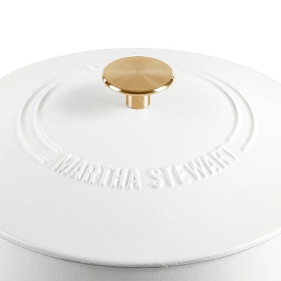 Matte White 7qt Enameled Cast Iron Dutch Oven with Stainless Steel Knob