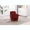 Ridstar Accent Chair and Armchairs with Gold Stainless Steel Base For Living Room & Bedroom-Red - 4 of 4