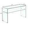 Lirago Tempered Clear Glass Console Table-Rounded Edge Sofa Table for Living Room Office & Home Office 13.7"D * 43.3"L * 29.5"H - 4 of 4