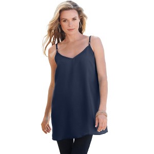 Roaman's Women's Plus Size V Neck Cami - 1 of 4