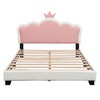 NicBex Twin/Full Size Princess Upholstered Bed Frame with Crown-Shaped Headboard for Girls,Solid Wood Slats Support,Easy Assembly - 3 of 4