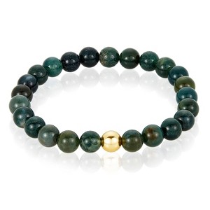 West Coast Jewelry Men's Natural Stone and Hematite Stone Bead Stretch Bracelet (8mm) - 8" - 1 of 3