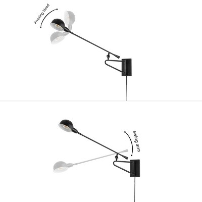 Moxley 36.5" Adjustable Black Iron Wall Sconce