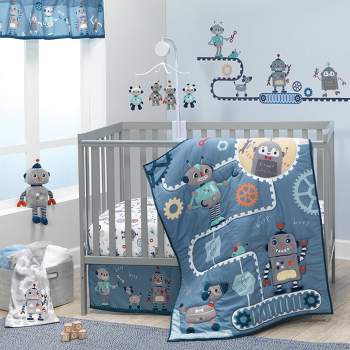 Bedtime Originals Robbie Robot Crib Bedding Set - Blue - 3pc