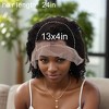 Unique Bargains Women's Medium Wave Curly Long Hair Wig 13x4in 150 Real Human Hair Black 1 Pc - 4 of 4