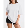 Oversized Tops for Women Summer T Shirts Plus Size Workout Tops Short Sleeve Crewneck Tunic Blouses Beach Vacation Gym - 2 of 4