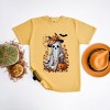 Simply Sage Market Women's Floral Halloween Ghost Short Sleeve Garment Dyed Tee - 3 of 4