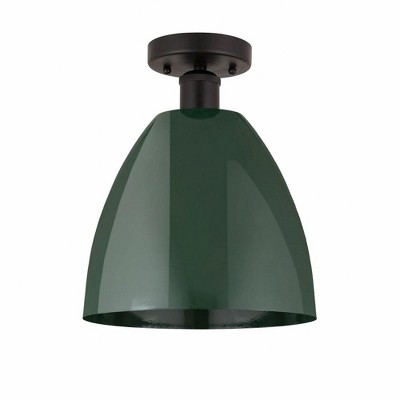 Plymouth Dome - 1 Light Semi-Flush Mount In Industrial Style-12.88 Inches Tall and 9 Inches Wide
