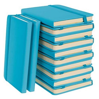 Simply Genius 12 Pack A6 Dotted Notebook, Turquoise Notebooks for Work, Travel, Business, School, Hardcover, 124 Pages, 3.7" x 5.7"