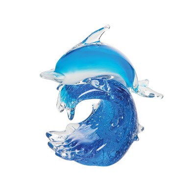 Beachcombers Blue Dolphin Curl Wave Figurine