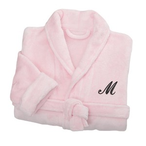 Personalization Mall Embroidered Short Fleece Robe - Pink - 1 of 1