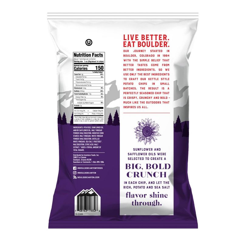 Boulder Canyon Malt Vinegar &#38; Sea Salt Kettle Style Potato Chips - 6.5oz, 3 of 6