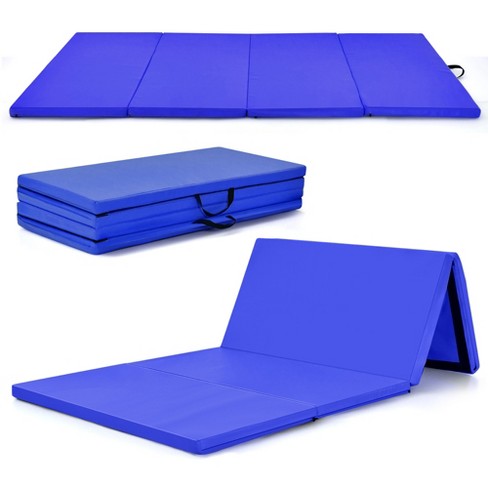 4ft x 4ft x 4in Bi-Folding Gymnastic Tumbling Mat with Handles and Cover -  Costway